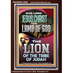 LAMB OF GOD THE LION OF THE TRIBE OF JUDA  Unique Power Bible Portrait  GWARISE12945  "25x33"