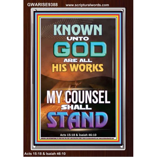 KNOWN UNTO GOD ARE ALL HIS WORKS  Unique Power Bible Portrait  GWARISE9388  