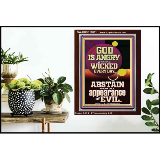 GOD IS ANGRY WITH THE WICKED EVERY DAY ABSTAIN FROM EVIL  Scriptural Décor  GWARISE11801  