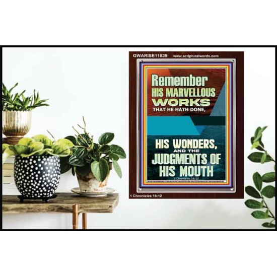 HIS MARVELLOUS WONDERS AND THE JUDGEMENTS OF HIS MOUTH  Custom Modern Wall Art  GWARISE11839  