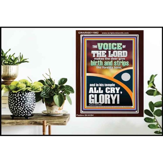 THE VOICE OF THE LORD MAKES THE DEER GIVE BIRTH  Christian Portrait Wall Art  GWARISE11982  