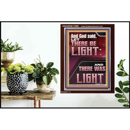 AND GOD SAID LET THERE BE LIGHT  Christian Quotes Portrait  GWARISE11995  