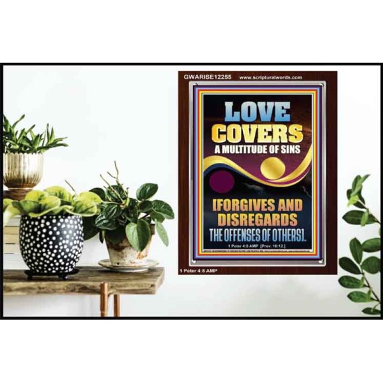 LOVE COVERS A MULTITUDE OF SINS  Christian Art Portrait  GWARISE12255  