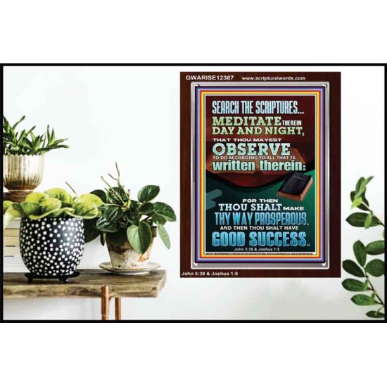 SEARCH THE SCRIPTURES MEDITATE THEREIN DAY AND NIGHT  Bible Verse Wall Art  GWARISE12387  