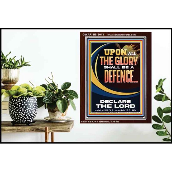 THE GLORY OF GOD SHALL BE THY DEFENCE  Bible Verse Portrait  GWARISE13013  