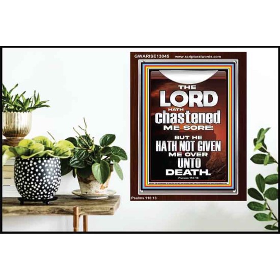 THE LORD HAS NOT GIVEN ME OVER UNTO DEATH  Contemporary Christian Wall Art  GWARISE13045  