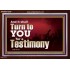 IT SHALL TURN TO YOU FOR A TESTIMONY  Inspirational Bible Verse Acrylic Frame  GWARK10339  "33X25"