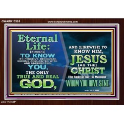 ETERNAL LIFE IS TO KNOW AND DWELL IN HIM CHRIST JESUS  Church Acrylic Frame  GWARK10395  "33X25"