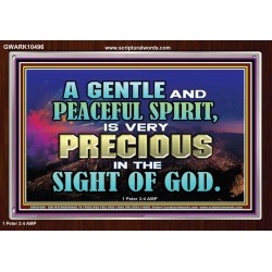 GENTLE AND PEACEFUL SPIRIT VERY PRECIOUS IN GOD SIGHT  Bible Verses to Encourage  Acrylic Frame  GWARK10496  "33X25"