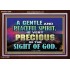 GENTLE AND PEACEFUL SPIRIT VERY PRECIOUS IN GOD SIGHT  Bible Verses to Encourage  Acrylic Frame  GWARK10496  "33X25"