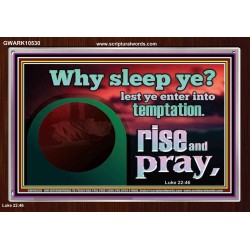 WHY SLEEP YE RISE AND PRAY  Unique Scriptural Acrylic Frame  GWARK10530  "33X25"