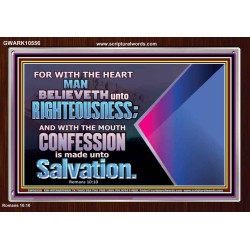TRUSTING WITH THE HEART LEADS TO RIGHTEOUSNESS  Christian Quotes Acrylic Frame  GWARK10556  "33X25"