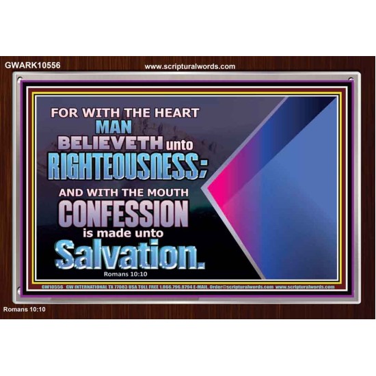 TRUSTING WITH THE HEART LEADS TO RIGHTEOUSNESS  Christian Quotes Acrylic Frame  GWARK10556  