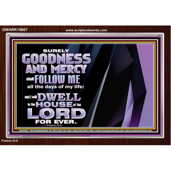 SURELY GOODNESS AND MERCY SHALL FOLLOW ME  Custom Wall Scripture Art  GWARK10607  