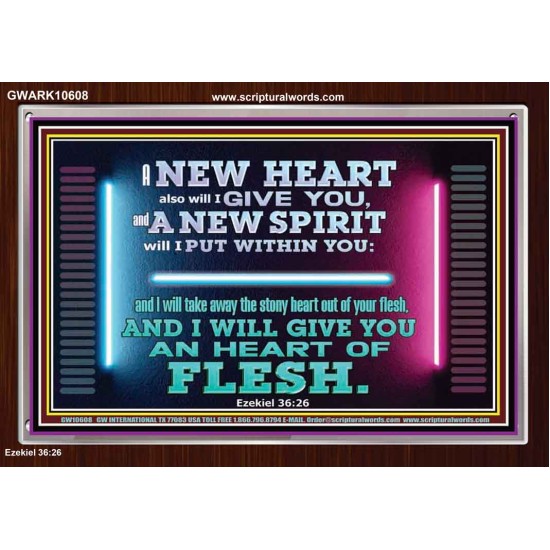 A NEW HEART ALSO WILL I GIVE YOU  Custom Wall Scriptural Art  GWARK10608  