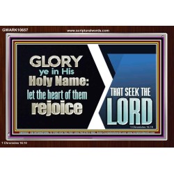 THE HEART OF THEM THAT SEEK THE LORD REJOICE  Righteous Living Christian Acrylic Frame  GWARK10657  "33X25"