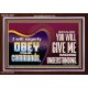 EAGERLY OBEY COMMANDMENT OF THE LORD  Unique Power Bible Acrylic Frame  GWARK10691  