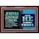 JEHOVAH ADONAI TZIDKENU OUR RIGHTEOUSNESS OUR GOODNESS FORTRESS HIGH TOWER DELIVERER AND SHIELD  Christian Quotes Acrylic Frame  GWARK10753  