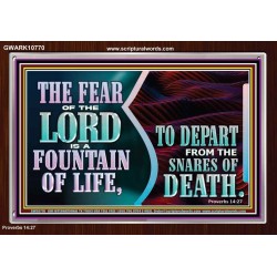 THE FEAR OF THE LORD IS A FOUNTAIN OF LIFE TO DEPART FROM THE SNARES OF DEATH  Scriptural Portrait Acrylic Frame  GWARK10770  "33X25"