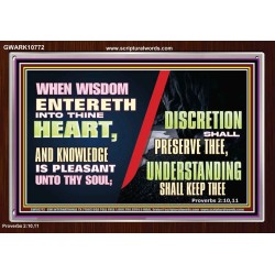 KNOWLEDGE IS PLEASANT UNTO THY SOUL UNDERSTANDING SHALL KEEP THEE  Bible Verse Acrylic Frame  GWARK10772  "33X25"