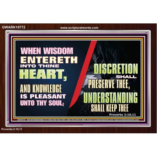KNOWLEDGE IS PLEASANT UNTO THY SOUL UNDERSTANDING SHALL KEEP THEE  Bible Verse Acrylic Frame  GWARK10772  