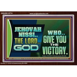 JEHOVAHNISSI THE LORD GOD WHO GIVE YOU THE VICTORY  Bible Verses Wall Art  GWARK10774  "33X25"