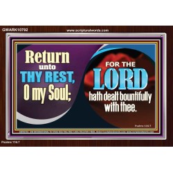 THE LORD HATH DEALT BOUNTIFULLY WITH THEE  Contemporary Christian Art Acrylic Frame  GWARK10792  "33X25"