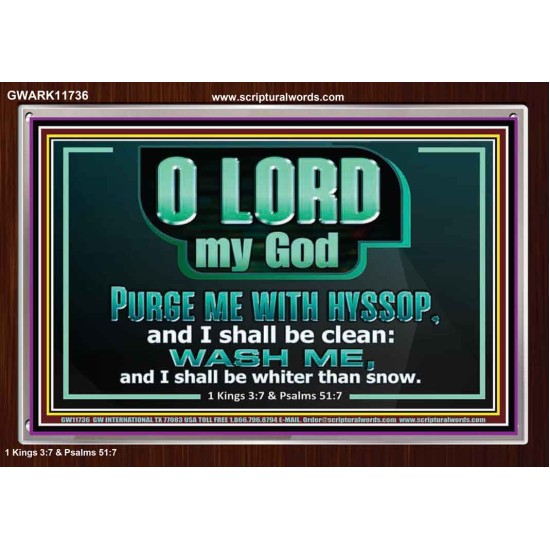 PURGE ME WITH HYSSOP AND I SHALL BE CLEAN  Biblical Art Acrylic Frame  GWARK11736  