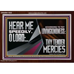 HEAR ME SPEEDILY O LORD ACCORDING TO THY LOVINGKINDNESS  Ultimate Inspirational Wall Art Acrylic Frame  GWARK11922  "33X25"