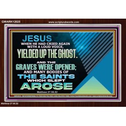 AND THE GRAVES WERE OPENED AND MANY BODIES OF THE SAINTS WHICH SLEPT AROSE  Sanctuary Wall Acrylic Frame  GWARK12025  "33X25"