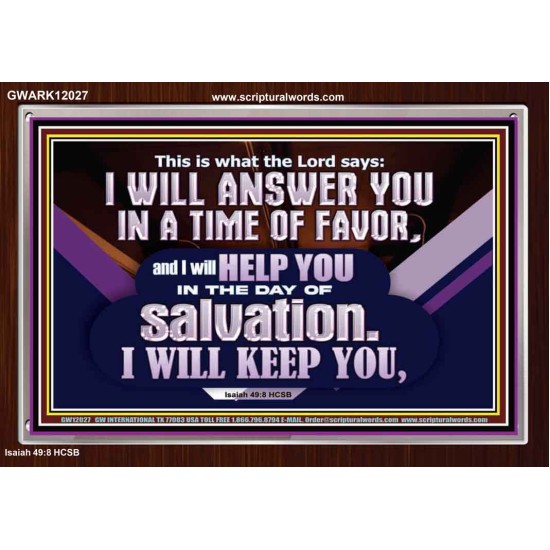 THIS IS WHAT THE LORD SAYS I WILL ANSWER YOU IN A TIME OF FAVOR  Unique Scriptural Picture  GWARK12027  