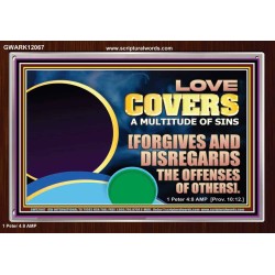 FORGIVES AND DISREGARDS THE OFFENSES OF OTHERS  Religious Wall Art Acrylic Frame  GWARK12067  "33X25"