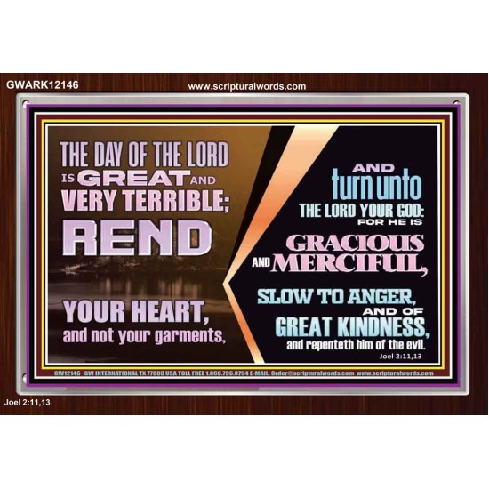 REND YOUR HEART AND NOT YOUR GARMENTS AND TURN BACK TO THE LORD  Custom Inspiration Scriptural Art Acrylic Frame  GWARK12146  