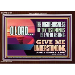 THE RIGHTEOUSNESS OF THY TESTIMONIES IS EVERLASTING O LORD  Bible Verses Acrylic Frame Art  GWARK12161  "33X25"