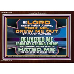 DELIVERED ME FROM MY STRONG ENEMY  Sanctuary Wall Acrylic Frame  GWARK12376  "33X25"