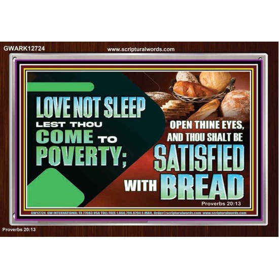 LOVE NOT SLEEP LEST THOU COME TO POVERTY  Bible Verse Art Acrylic Frame  GWARK12724  