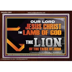 THE LION OF THE TRIBE OF JUDA CHRIST JESUS  Ultimate Inspirational Wall Art Acrylic Frame  GWARK12993  "33X25"