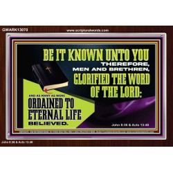 GLORIFIED THE WORD OF THE LORD  Righteous Living Christian Acrylic Frame  GWARK13070  "33X25"