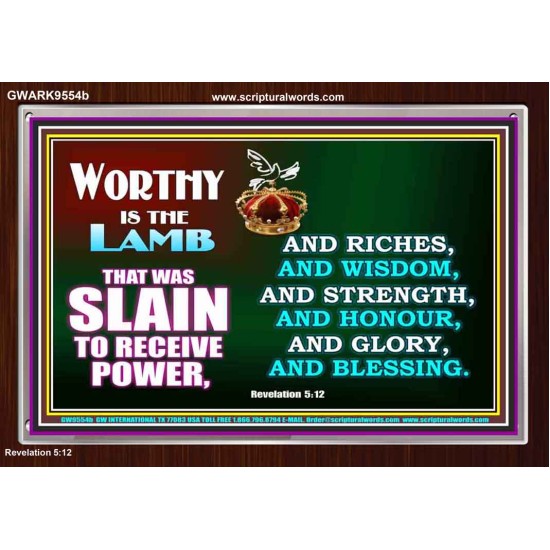 THE LAMB OF GOD THAT WAS SLAIN OUR LORD JESUS CHRIST  Children Room Acrylic Frame  GWARK9554b  