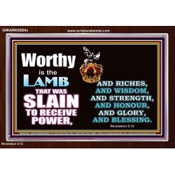 LAMB OF GOD GIVES STRENGTH AND BLESSING  Sanctuary Wall Acrylic Frame  GWARK9554c  "33X25"