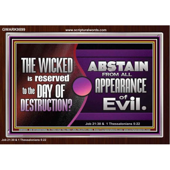 THE WICKED RESERVED FOR DAY OF DESTRUCTION  Acrylic Frame Scripture Décor  GWARK9899  