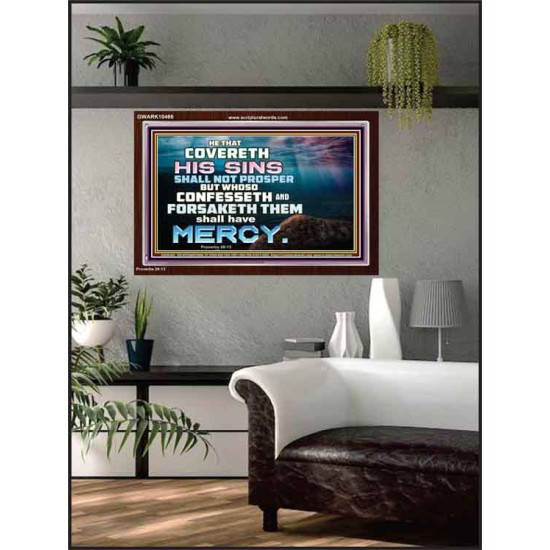 HE THAT COVERETH HIS SIN SHALL NOT PROSPER  Contemporary Christian Wall Art  GWARK10466  