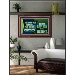 JEHOVAHNISSI THE LORD GOD WHO GIVE YOU THE VICTORY  Bible Verses Wall Art  GWARK10774  "33X25"