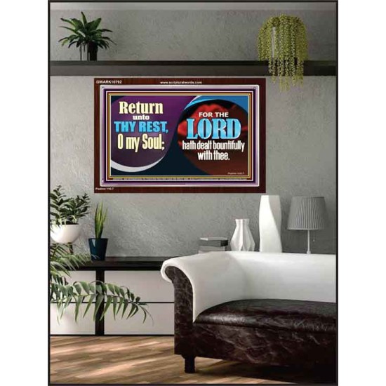 THE LORD HATH DEALT BOUNTIFULLY WITH THEE  Contemporary Christian Art Acrylic Frame  GWARK10792  