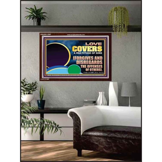 FORGIVES AND DISREGARDS THE OFFENSES OF OTHERS  Religious Wall Art Acrylic Frame  GWARK12067  
