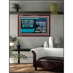 BE A LOVER OF STRANGERS WITH BROTHERLY AFFECTION FOR THE UNKNOWN GUEST  Bible Verse Wall Art  GWARK12068  "33X25"