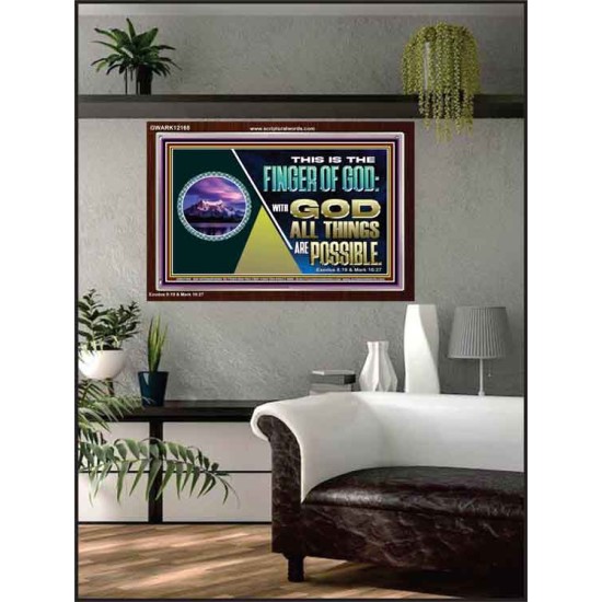 THIS IS THE FINGER OF GOD WITH GOD ALL THINGS ARE POSSIBLE  Bible Verse Wall Art  GWARK12168  
