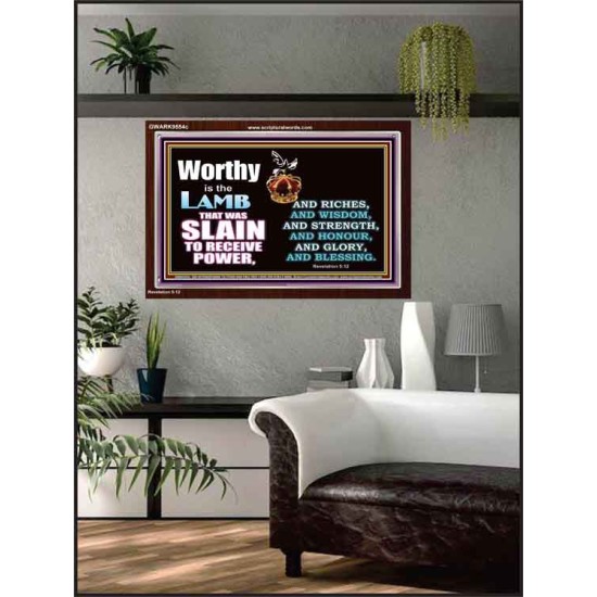 LAMB OF GOD GIVES STRENGTH AND BLESSING  Sanctuary Wall Acrylic Frame  GWARK9554c  