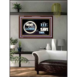 WAIT ON THE LORD AND HE SHALL SAVED THEE  Contemporary Christian Wall Art Acrylic Frame  GWARK9920  "33X25"