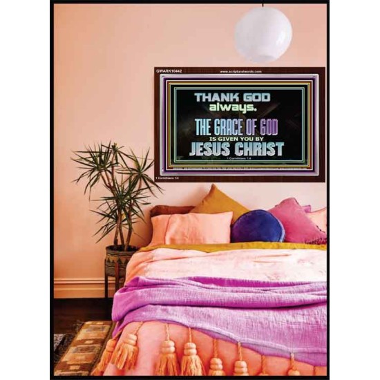 THANKING GOD ALWAYS OPENS GREATER DOOR  Scriptural Décor Acrylic Frame  GWARK10442  